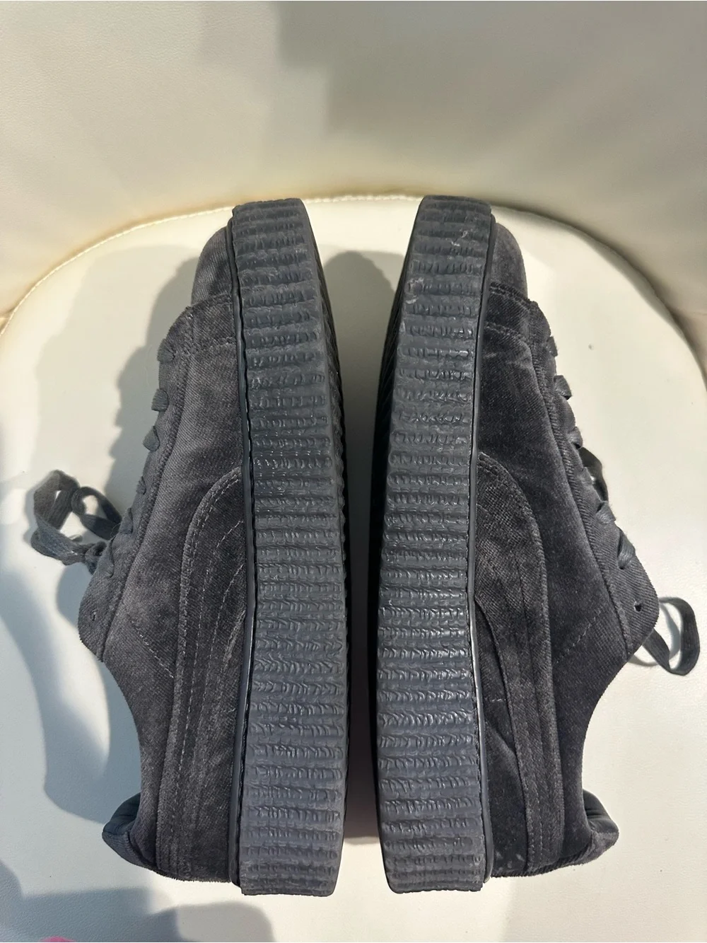 Puma Women's Gray Low-Top Suede-Style Sneakers